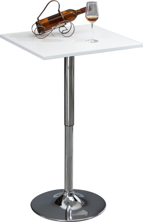 Barový stůl s otočnou deskou 60 x 60 x 82-103 cm | bílý