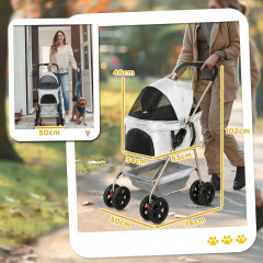 Kočárek pro mini psy do 4 kg | světle šedý č.2