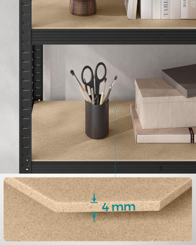 Nastavitelný pětipatrový regál sada 2ks 180 x 90 x 40 cm | černý č.6