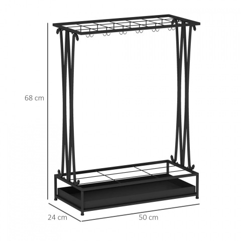 Stojan na deštníky 50x24x68 cm | černý č.3