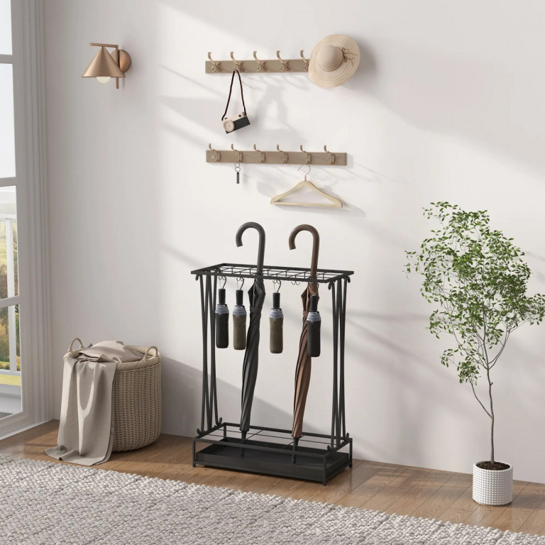 Stojan na deštníky 50x24x68 cm | černý