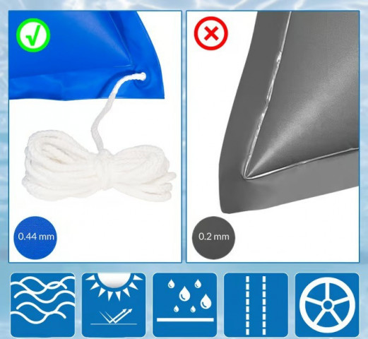 Sada 2 bazénových polštářů modrá 120x120cm č.3