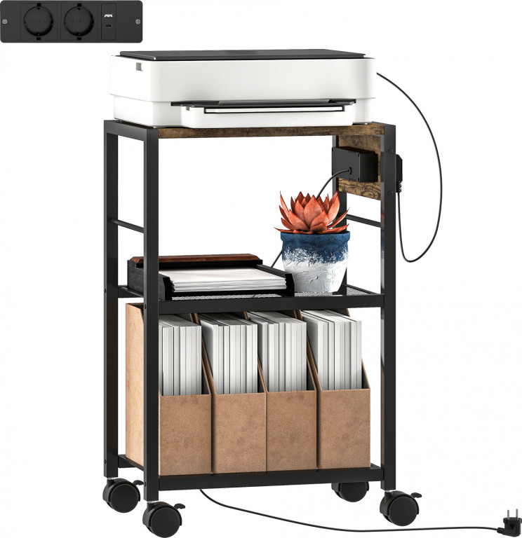 Stojan na tiskárnu | rustikálně hnědý