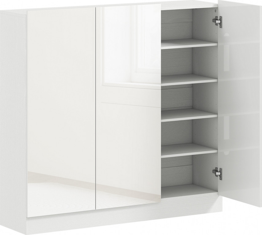 Botník s nastavitelnými policemi 106,4 x 34 x 108,5 cm | bílý