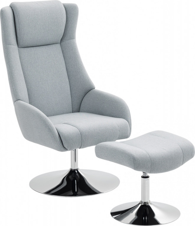Polohovací TV křeslo s taburetem | šedé