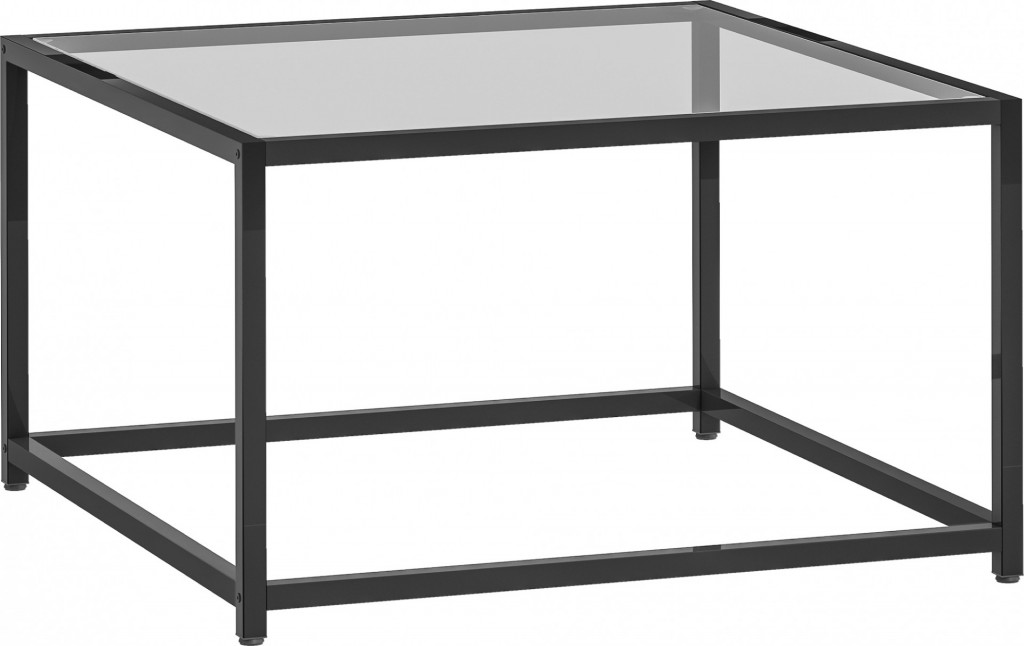 Noční stolek s deskou z tvrzeného skla 68 x 68 x 39 cm | černý