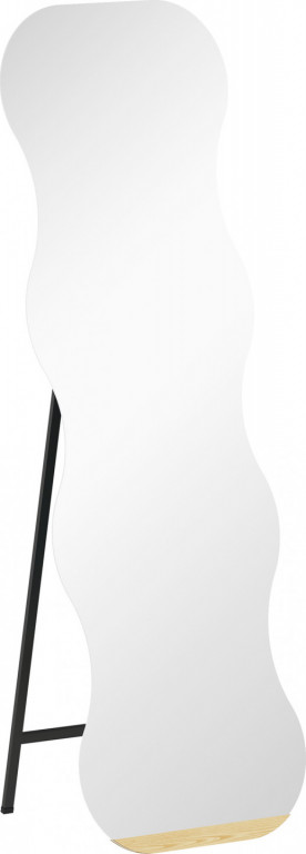 Nepravidelně zvlněné bezrámové zrcadlo | černé