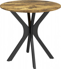 Moderní jídelní stůl pro 2 osoby, průměr 78 cm | rustikálně hnědý č.1