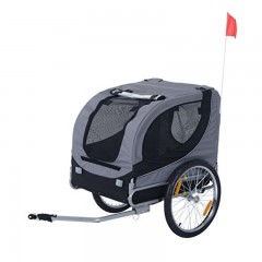 Přívěsný vozík za kolo pro psa | šedo-černý č.1