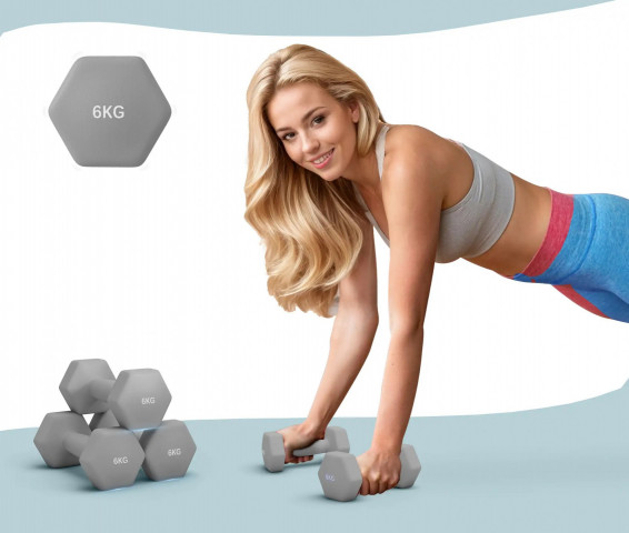 Činky 2 x 6 kg | šedé č.4