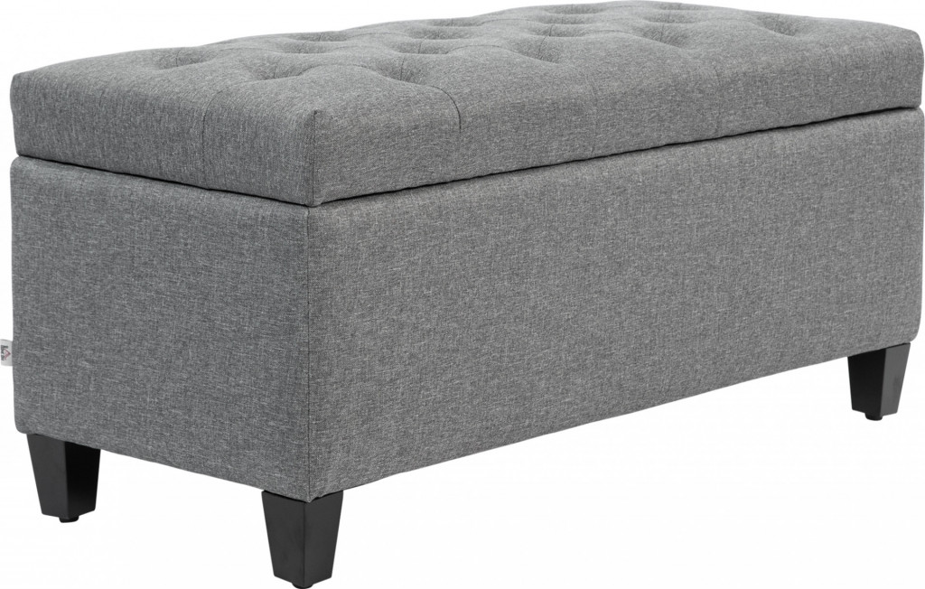 Čalouněná lavice s úložným prostorem 100 x 40 x 44 cm | světle šedá