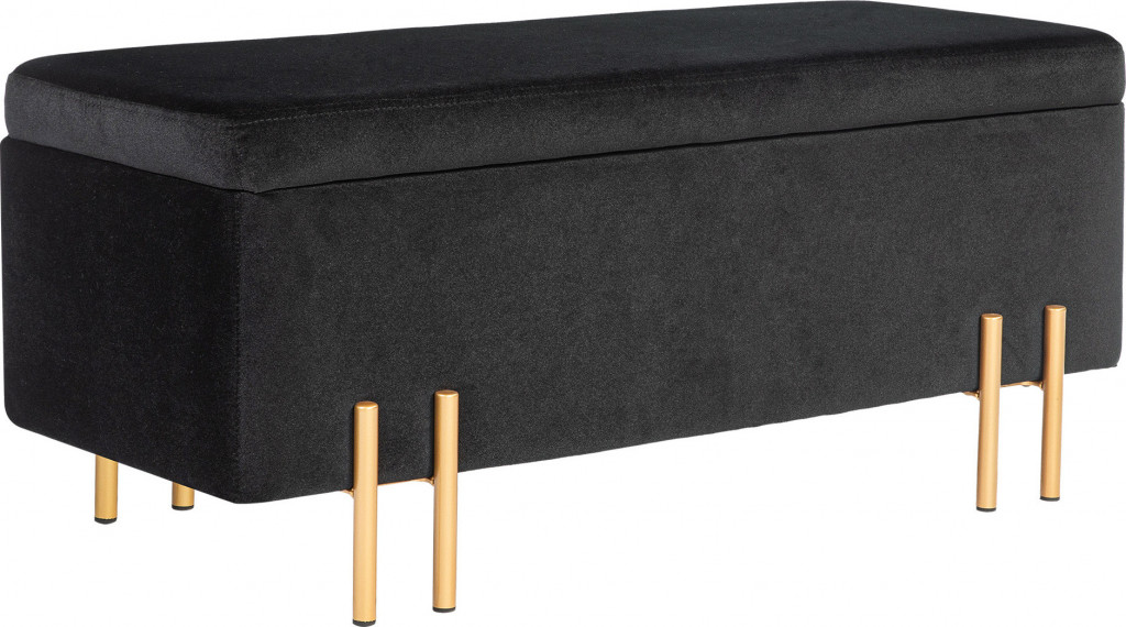 Čalouněná lavice s úložným prostorem 100 x 40 x 42 cm | černá