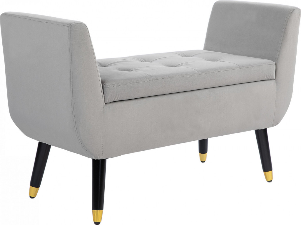 Čalouněná lavice s úložným prostorem 107 x 42 x 65 cm | světle šedá