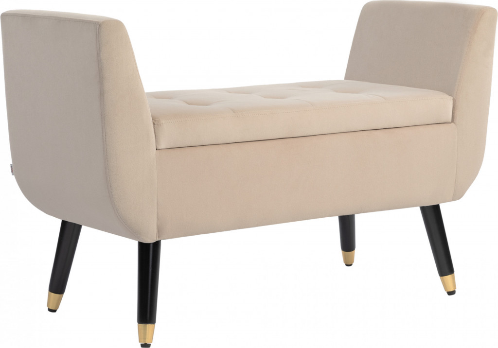 Čalouněná lavice s úložným prostorem 107 x 42 x 65 cm | béžová