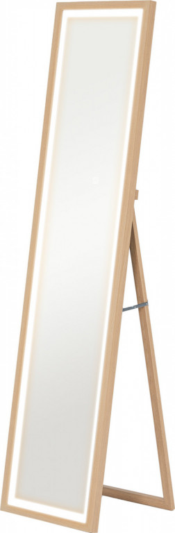 Stojací zrcadlo s LED osvětlením 40 x 160 cm | přírodní