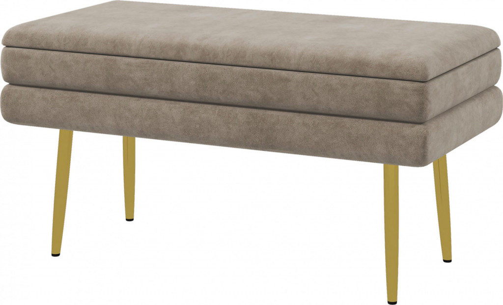 Čalouněná lavice s úložným prostorem 79,5x37,5x43 cm | béžová