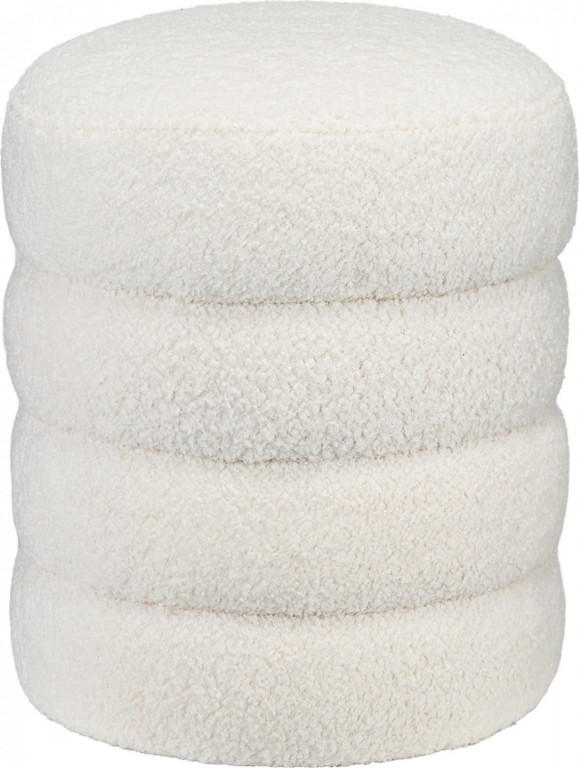 Kulatá čalouněná stolička, průměr 40 cm | krémově bílá