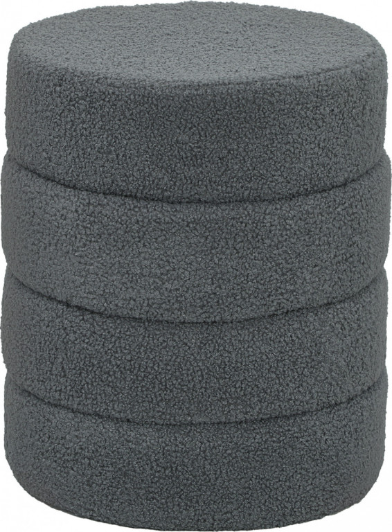 Kulatá čalouněná stolička, průměr 40 cm | tmavě šedá