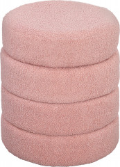 Kulatá čalouněná stolička, průměr 40 cm | růžová č.1