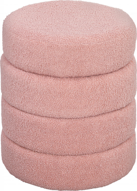 Kulatá čalouněná stolička, průměr 40 cm | růžová