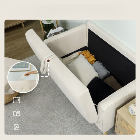 2místná pohovka s úložným prostorem | krémově bílá č.6