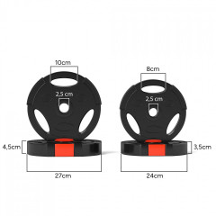 Sada 4 zátěžových desek pro činku, průměr otvoru 25 a 30 mm | černé č.2
