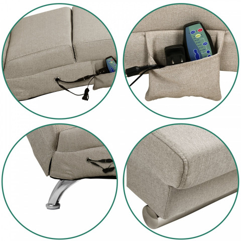 Pohovka London Sand s masážní a vyhřívací funkcí č.3