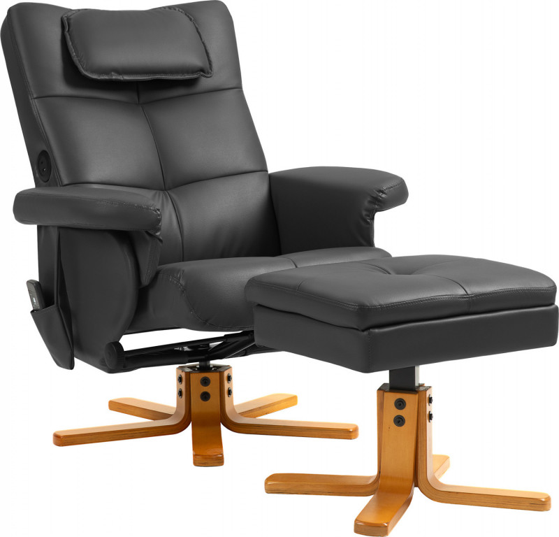 Relaxační křeslo s funkcí polohování 78 x 86 x 93 cm | černé