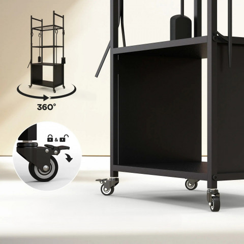 Regál na palivové dřevo 45 x 30 x 118 cm | černý č.4