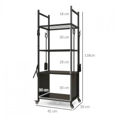 Regál na palivové dřevo 45 x 30 x 118 cm | černý č.2