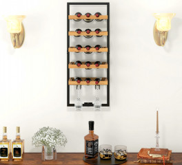 Nástěnný stojan na víno | hnědý č.1