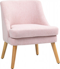 Čalouněné křeslo s lněným vzhledem | růžové č.1