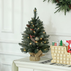 Umělý vánoční stromeček 60 cm s LED osvětlením | zeleno-bílý č.1