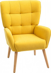 Křeslo na čtení se sametovým vzhledem | žluté č.1
