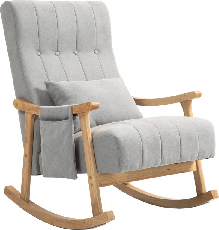 Čalouněné houpací křeslo | šedé