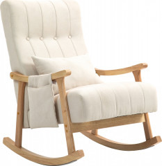 Čalouněné houpací křeslo | béžové č.1
