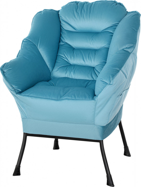 Čalouněné křeslo s boční kapsou | modré