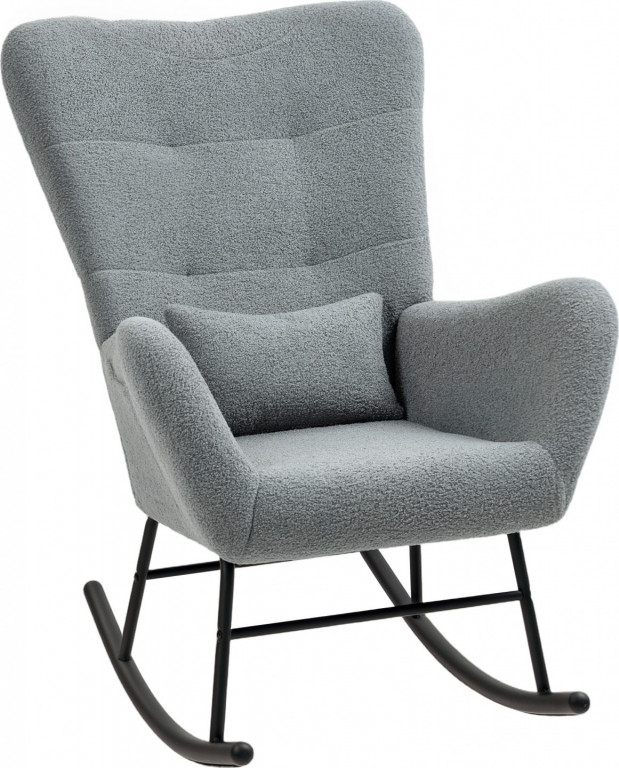 Houpací křeslo s boční kapsou | šedé