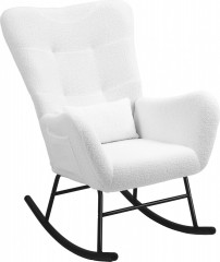 Houpací křeslo s boční kapsou | bílé č.1