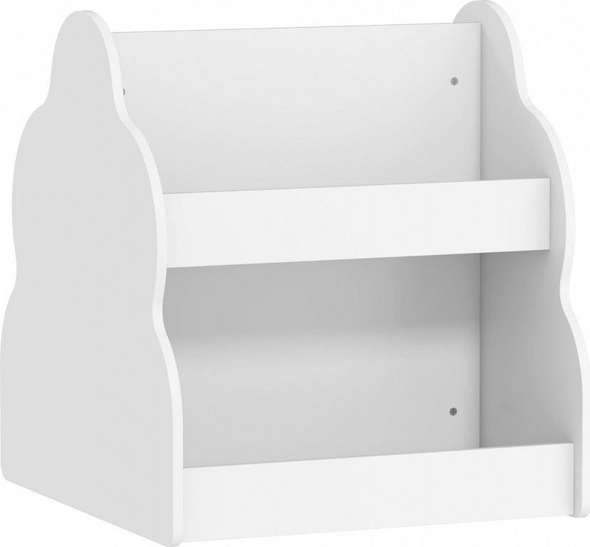 Pojízdný dětský regál se 4 policemi, 54 x 50 x 56 cm | bílý