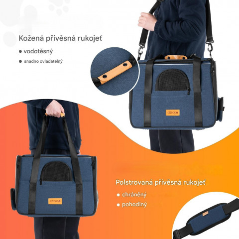 Přepravní taška pro mazličky 44x34x31cm | modrá č.5