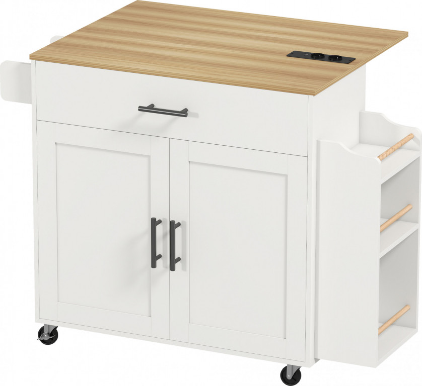 Kuchyňský pojízdný ostrůvek 120 x 68 x 85 cm | bílý