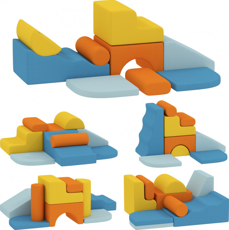 Pěnové stavební bloky, 9 kusů | vícebarevné