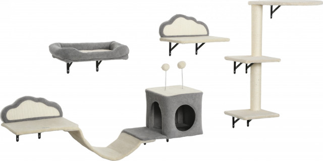 Lezecká 4dílná stěna pro kočky | béžová č.2