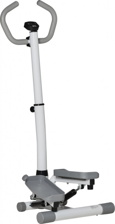 Stepper s rukojetí, 55 x 53 x 118-128 cm | bílý + šedý