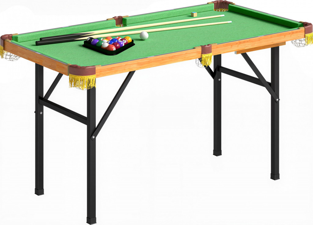 Skládací mini kulečníkový stůl, 120 x 63 x 73,5 cm | černý + zelený