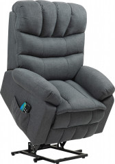 Masážní polohovací elektrické TV křeslo | tmavě šedé