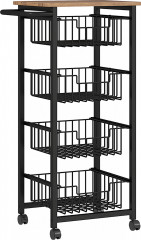 Kuchyňský servírovací vozík s pracovní deskou, 49,5 x 31 x 91 cm | dub