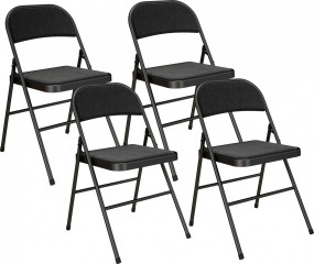 Sada 4 kancelářských skládacích židlí | černá