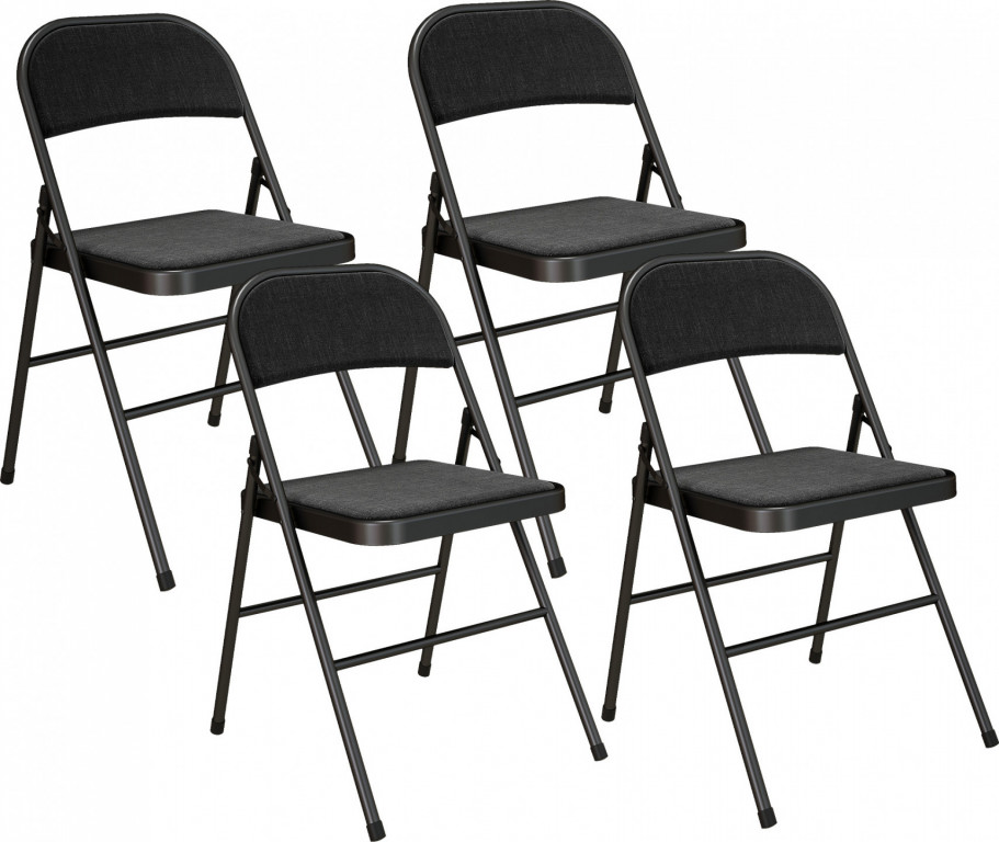 Sada 4 kancelářských skládacích židlí | černá